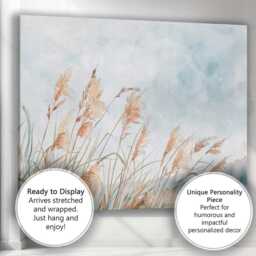 Delicate Pampas Grass Watercolour Botanical Landscape Canvas Wall Art Print Decor Picture Ready To Hang - thumbnail 3