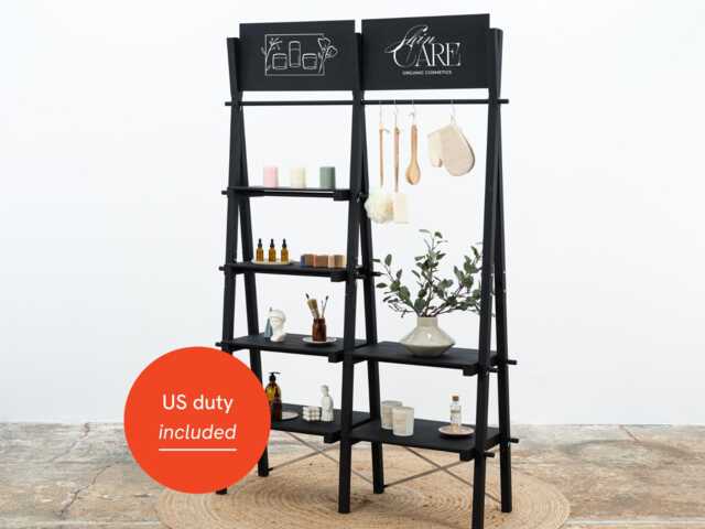 Display Shelving Unit Vrs-01-Bl With Clothing Rail - Collapsible Display Stand - image 1