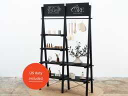 Display Shelving Unit Vrs-01-Bl With Clothing Rail - Collapsible Display Stand
