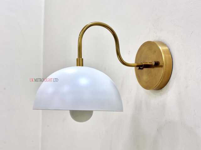 Handmade Brass Dome Wall Sconce - Mid-Century Modern Lighting - image 1
