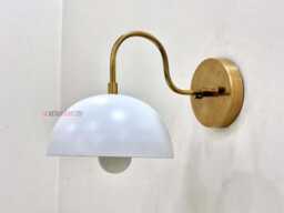 Handmade Brass Dome Wall Sconce - Mid-Century Modern Lighting - thumbnail 1
