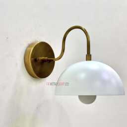 Handmade Brass Dome Wall Sconce - Mid-Century Modern Lighting - thumbnail 3