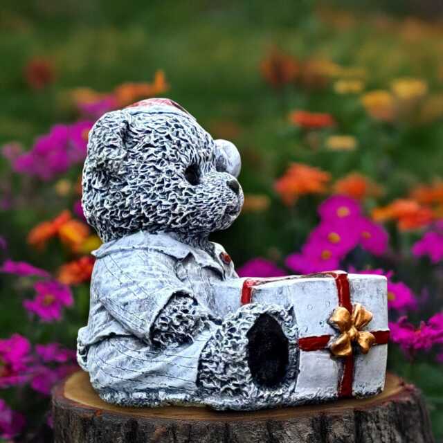Garden Bear Statue Concrete Teddy Figurine Outdoor Animal Decoration Handmade Ornament Teddy Lover Gift Art - image 1