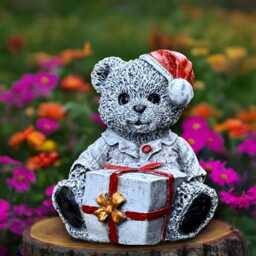 Garden Bear Statue Concrete Teddy Figurine Outdoor Animal Decoration Handmade Ornament Teddy Lover Gift Art - thumbnail 3