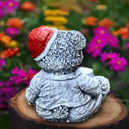 Garden Bear Statue Concrete Teddy Figurine Outdoor Animal Decoration Handmade Ornament Teddy Lover Gift Art - thumbnail 4