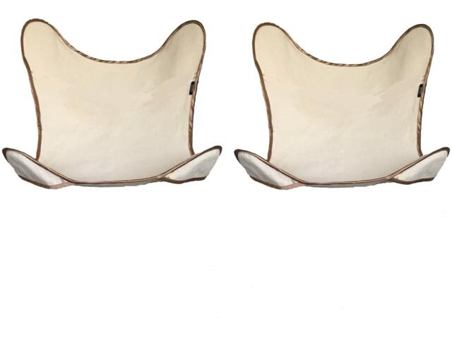 Butterfly Chair Cover Set Natural Cotton Canvas, Brown Trim - image 1