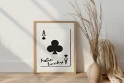Ace Of Clubs Art Print, Retro Playing Card Poster - thumbnail 1