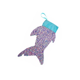 I Believe in Mermaids - Shark Tail Christmas Stocking Teal Sharkle
