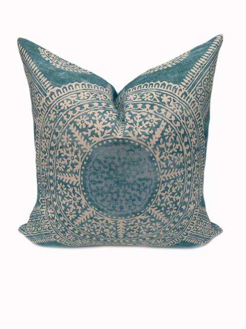 Thibaut Stonington Turquoise Ceylon Collection Cushion Cover Pillow Double Sided - image 1