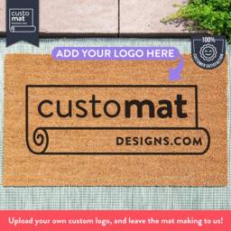 Custom Logo Doormat - Personalized Business Doormat, Branding Welcome Mat, Small Company Entrance Rug - thumbnail 1