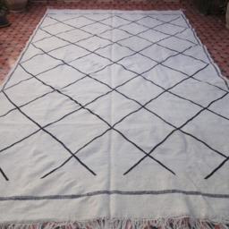 Beni Ourain Rug Handmade Kilim 100% Wool Bouja??d Carpet Moroccan Berber - thumbnail 3
