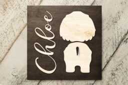 Personalized Dog Leash Holder, Custom Pet Name Sign With Goldendoodle Silhouette For Birthday Gift - thumbnail 1