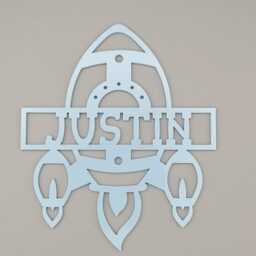 Personalised Space Rocket - Outer Boys Bedroom Decor, Nursery Decor Name, Door Or Wall Hanger in Acrylic Wood - thumbnail 4