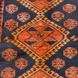4x8.6 Ft, Hallway Runner Rug, Natural Dyes Vibrant Hand Knotted Rare Diamond Design Luxury Rug - thumbnail 2