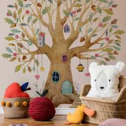 Fairy Tree House Wall Decal Floral Nursery Decor, Magical Forest Sticker, Peel & Stick Art - thumbnail 4