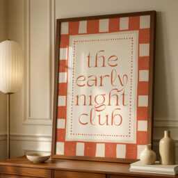 Orange Bedroom Print - Early Night Above Bed Poster Funny Bedroom Decor - thumbnail 1