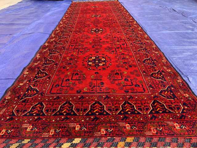 Vintage Bukhara Runner Rug 3x10 Ft Handmade Wool Hallway Carpet - image 1