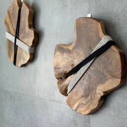 Teak Root Wall Hanging Set 2 Boho Fiber Art Decor - thumbnail 2