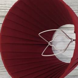 Red Ribbon Pleated Candle Lampshade, Handmade Clip-On Shade - thumbnail 2