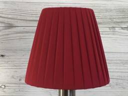 Red Ribbon Pleated Candle Lampshade, Handmade Clip-On Shade