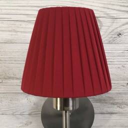 Red Ribbon Pleated Candle Lampshade, Handmade Clip-On Shade - thumbnail 3