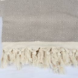 Blanket, Turkish Blanket, Throw, Brown Diamond Blankets, Bed Cover Organic Cotton Towels, 79x90 Towel, Hotel Blanket, Iso-Nfs-Pk - thumbnail 3