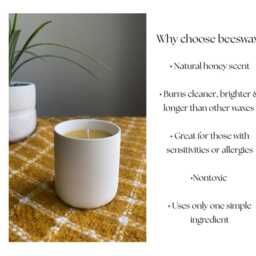 Pure Beeswax Candle - Non-Toxic, All Natural, Hypoallergenic - thumbnail 2