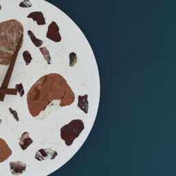 Terrazzo Wall Clock - Handmade Concrete Wooden Hands Unique Home Decor - thumbnail 4