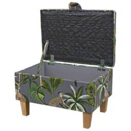 Grey Monkey Storage Footstool - Tropical Jungle Ottoman Handmade in Britain - thumbnail 2