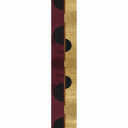 Modern Hallway Runner Rug - Geometric Black Circle Design, Burgundy & Gold Accent - thumbnail 4