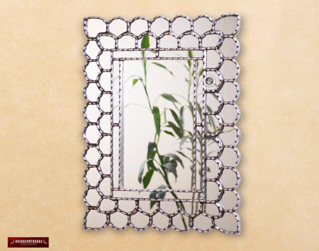 "Silver Rectangle Wall Mirror Decorative 23.6x17.7In ""Radiant Silver" - image 1