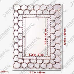 "Silver Rectangle Wall Mirror Decorative 23.6x17.7In ""Radiant Silver" - thumbnail 4