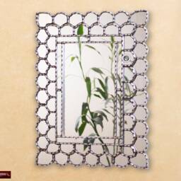 "Silver Rectangle Wall Mirror Decorative 23.6x17.7In ""Radiant Silver" - thumbnail 2