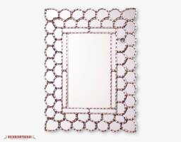 "Silver Rectangle Wall Mirror Decorative 23.6x17.7In ""Radiant Silver"