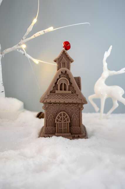 Handmade Victorian House Candle Christmas Decor, Cozy Soy Candle - image 1