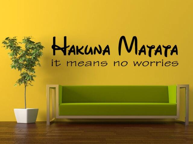 Wall Decal Vinyl Sticker Decals Interior Decor Diy Free Shipping Hakuna Matata It Means No Worries Quote Citation Words Cartoon L513 - image 1
