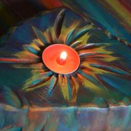 Handmade Wood Tealight Holder Tropical Sunset Coastal Art Centre Piece Coffee Table Decor One Of A Kind Statement Piece Ideal Christmas Gift - thumbnail 2