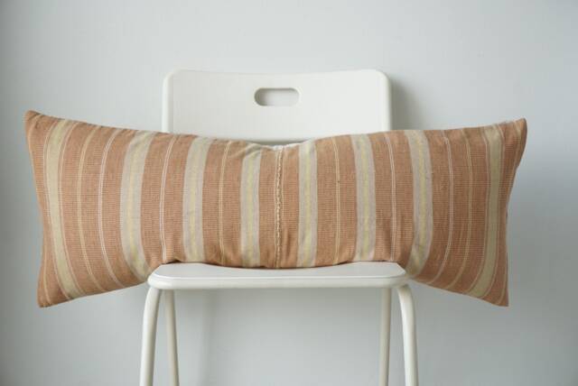 Handwoven Hemp Lumbar Pillow Cover Vintage Karen Tribal Design - image 1