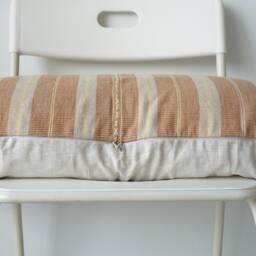 Handwoven Hemp Lumbar Pillow Cover Vintage Karen Tribal Design - thumbnail 3