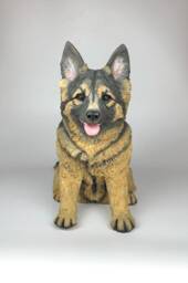 Custom German Shepherd Clay Sculpture Pet Memorial Statue - thumbnail 1
