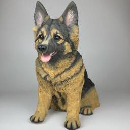 Custom German Shepherd Clay Sculpture Pet Memorial Statue - thumbnail 3