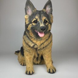 Custom German Shepherd Clay Sculpture Pet Memorial Statue - thumbnail 2