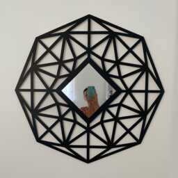 Mirror in Openwork Frame Karbon 60cm - thumbnail 1