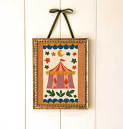 Circus Tent Nursery Print - Whimsical Big Top Moon Stars Art - thumbnail 1