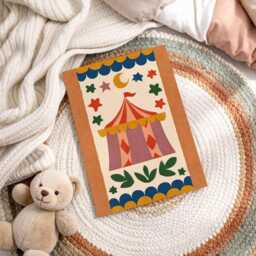 Circus Tent Nursery Print - Whimsical Big Top Moon Stars Art - thumbnail 3