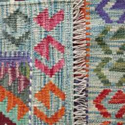 Multicolour Wool Kilim Runner, Handmade Artisan Afghan Turkish Persian Qashqai Moroccan Navajo Flatweave, Natural Rug 243x76 cm - thumbnail 3