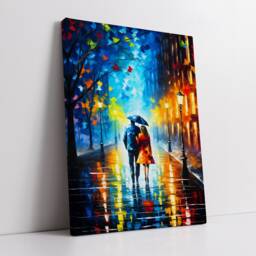 Romance Couple Walking Starry Night Van Gogh Oil Painting Wall Art Framed Canvas Poster Print Home Kitchen Office Room Decor Gift For Love - thumbnail 2