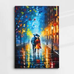 Romance Couple Walking Starry Night Van Gogh Oil Painting Wall Art Framed Canvas Poster Print Home Kitchen Office Room Decor Gift For Love - thumbnail 3