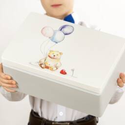 Keepsake Box, Personalized Memory Christening Gift Baptism Custom Wooden Memory Boxes For Twins, Time Capsule - thumbnail 3