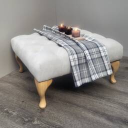 New 71 cm X Square Deep Buttoned Oxford Footstool, Coffee Table, in Luxurious Velvet Type Fabric. 31 Or 36 Tall UK Delievry Only - thumbnail 3
